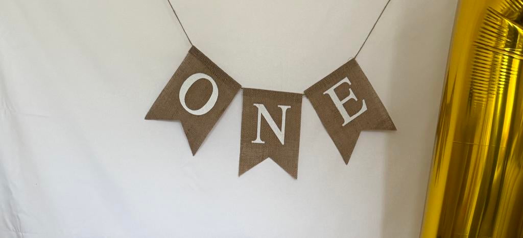 Sfeervolle slinger “ONE” – verjaardag / fotoshoot decoratie, Ophalen, Zo goed als nieuw, Versiering, Verjaardag