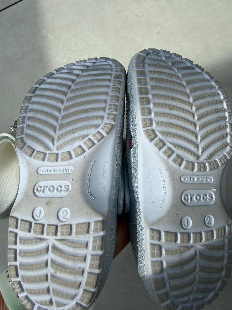 Glitter Crocs maat J2 = 33 - 34 met Jibbitz, Ophalen, Crocs, Meisje, Overige typen