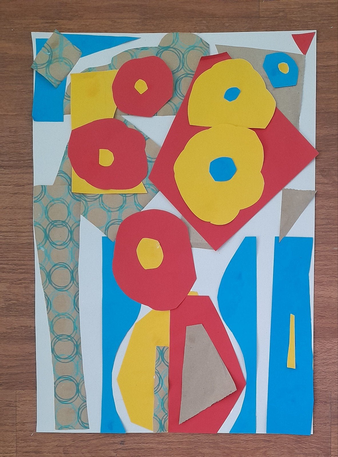Vaas bloemen knipsel schilderij, Antiek en Kunst, Ophalen of Verzenden