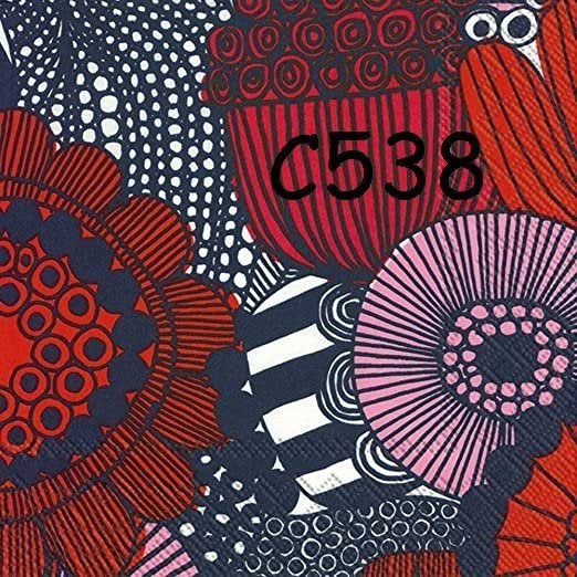 Servetten decoupage/bullet journal – marimekko rood C538, Verzenden, Nieuw