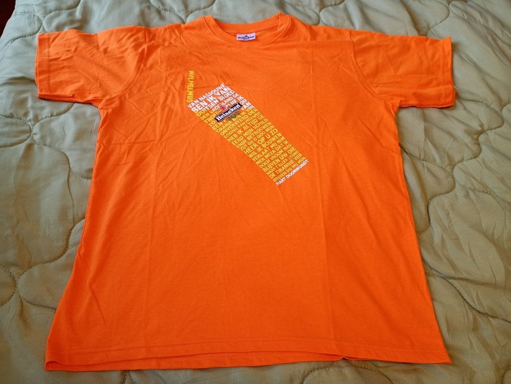 Heineken Oranje / WK Shirt Wilhelmus Maat M/L Nieuwstaat, Kleding | Heren, Maat 52/54 (L), Nieuw, Oranje, Ophalen of Verzenden