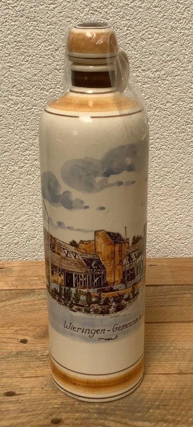 Vintage Polychroom Handgeschilderde Fles Wieringen, Ophalen of Verzenden