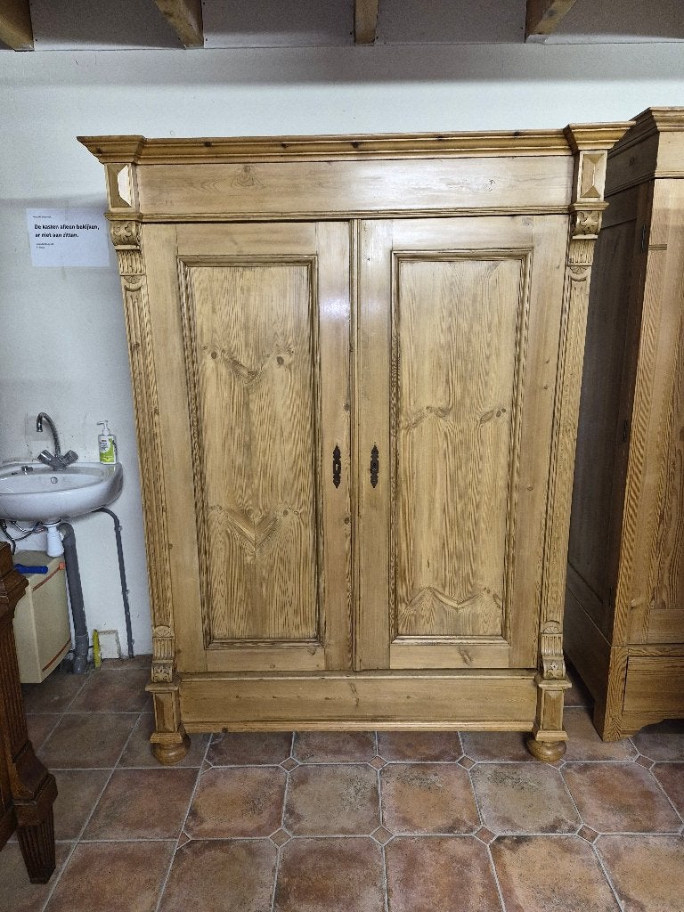 Prachtige Antieke Grenen Kast Demontabel, Antiek en Kunst, Antiek | Meubels | Kasten, Ophalen of Verzenden