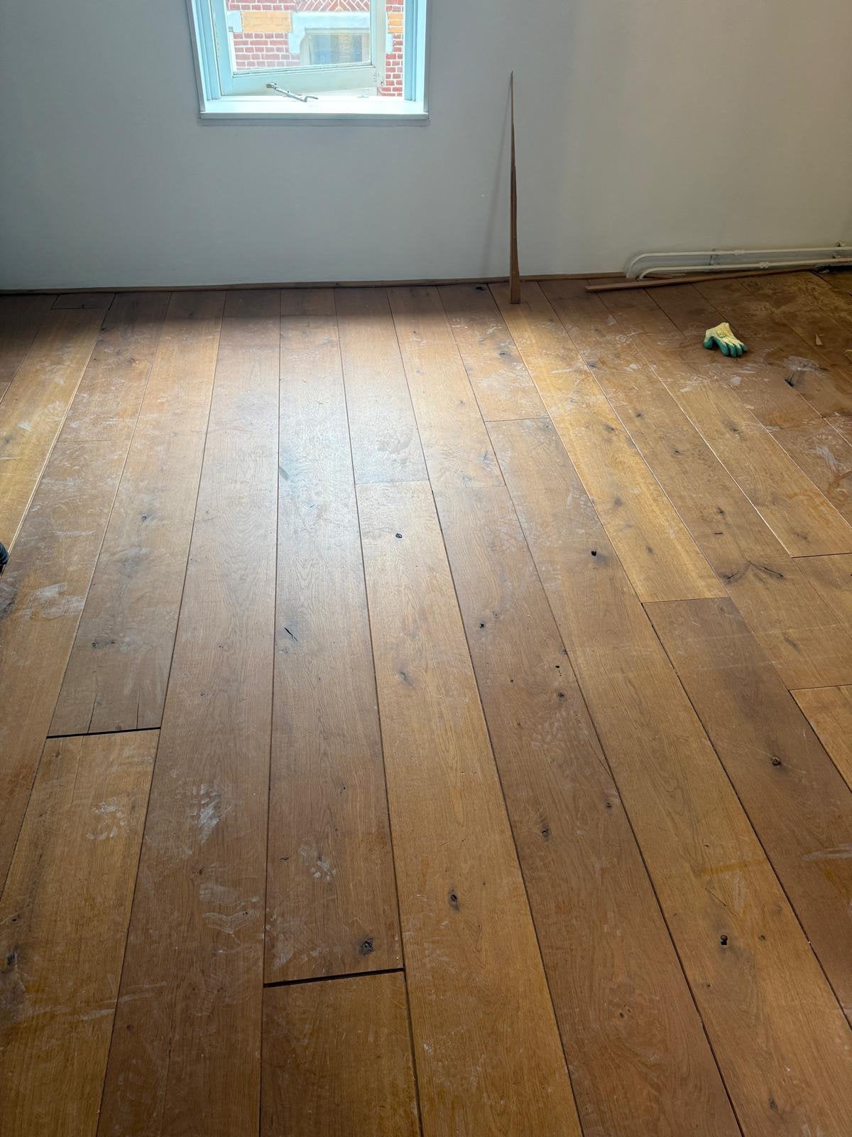 Circa 20m2 eiken houten vloerplanken, 21cm breed, Doe-het-zelf en Verbouw, Ophalen, Gebruikt, Vloerdelen of -planken, 10 m² of meer