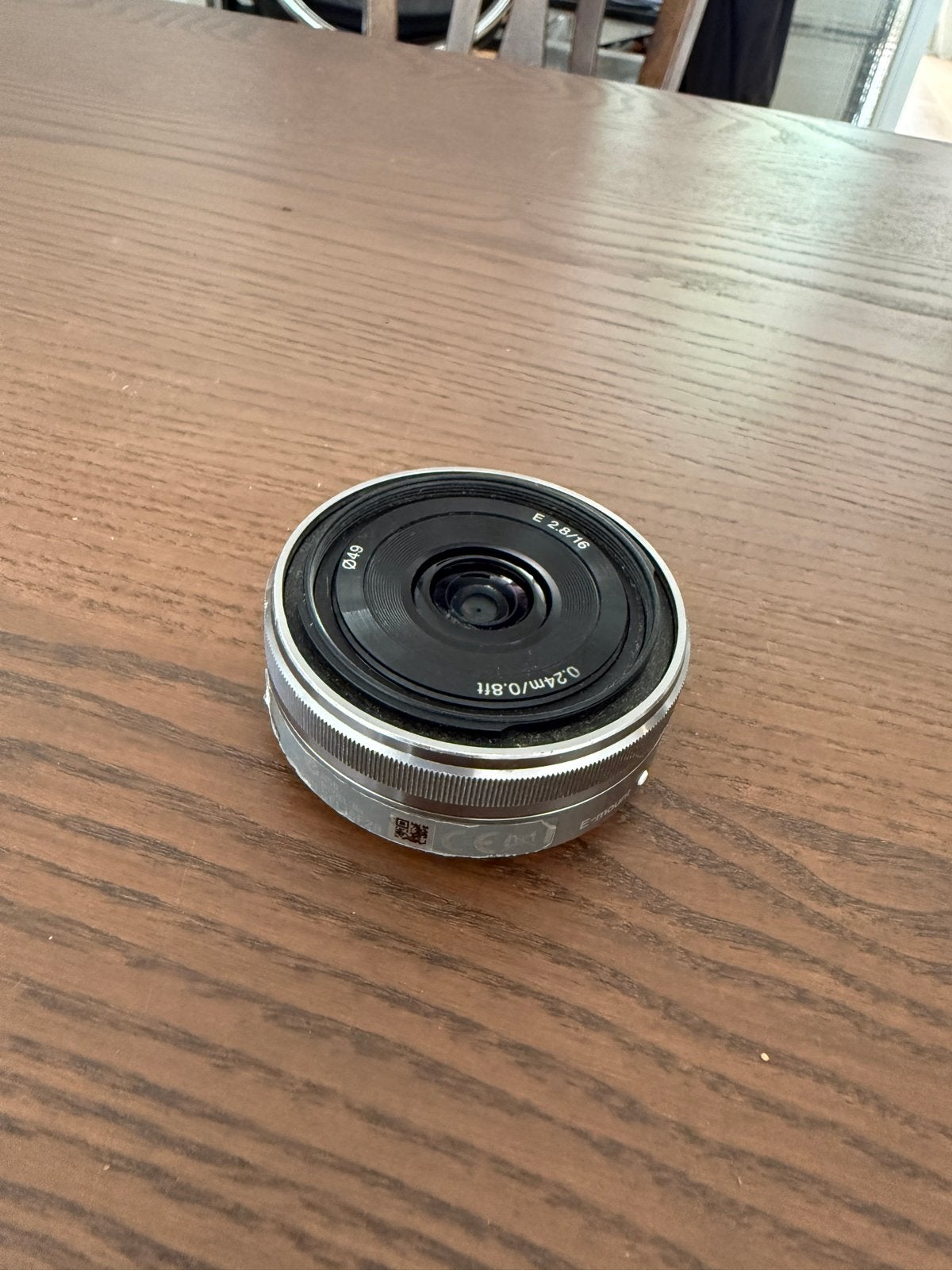 Sony E 2.8 16mm pancake lens, Sony E-mount, Sony, Zo goed als nieuw, Groothoeklens