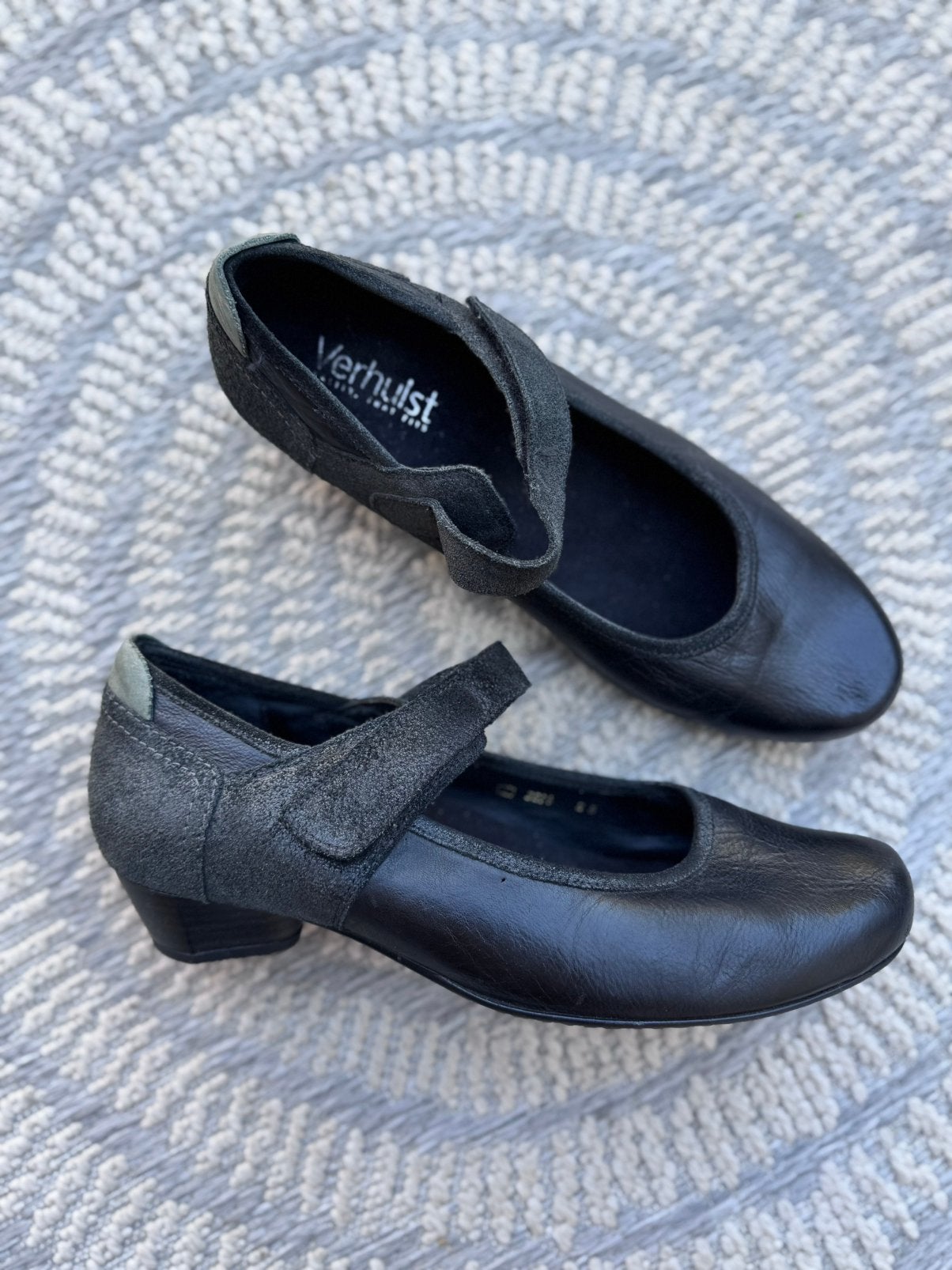 40 7H Verhulst LEREN dames kwaliteit schoenen zwart, Ophalen of Verzenden, Zo goed als nieuw, Zwart, Sandalen of Muiltjes