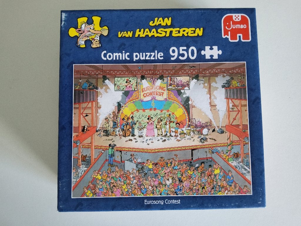 Ruilen/Koop Jan van Haasteren  EUROSONGCONTEST, Hobby en Vrije tijd, Denksport en Puzzels, Ophalen, 500 t/m 1500 stukjes, Zo goed als nieuw