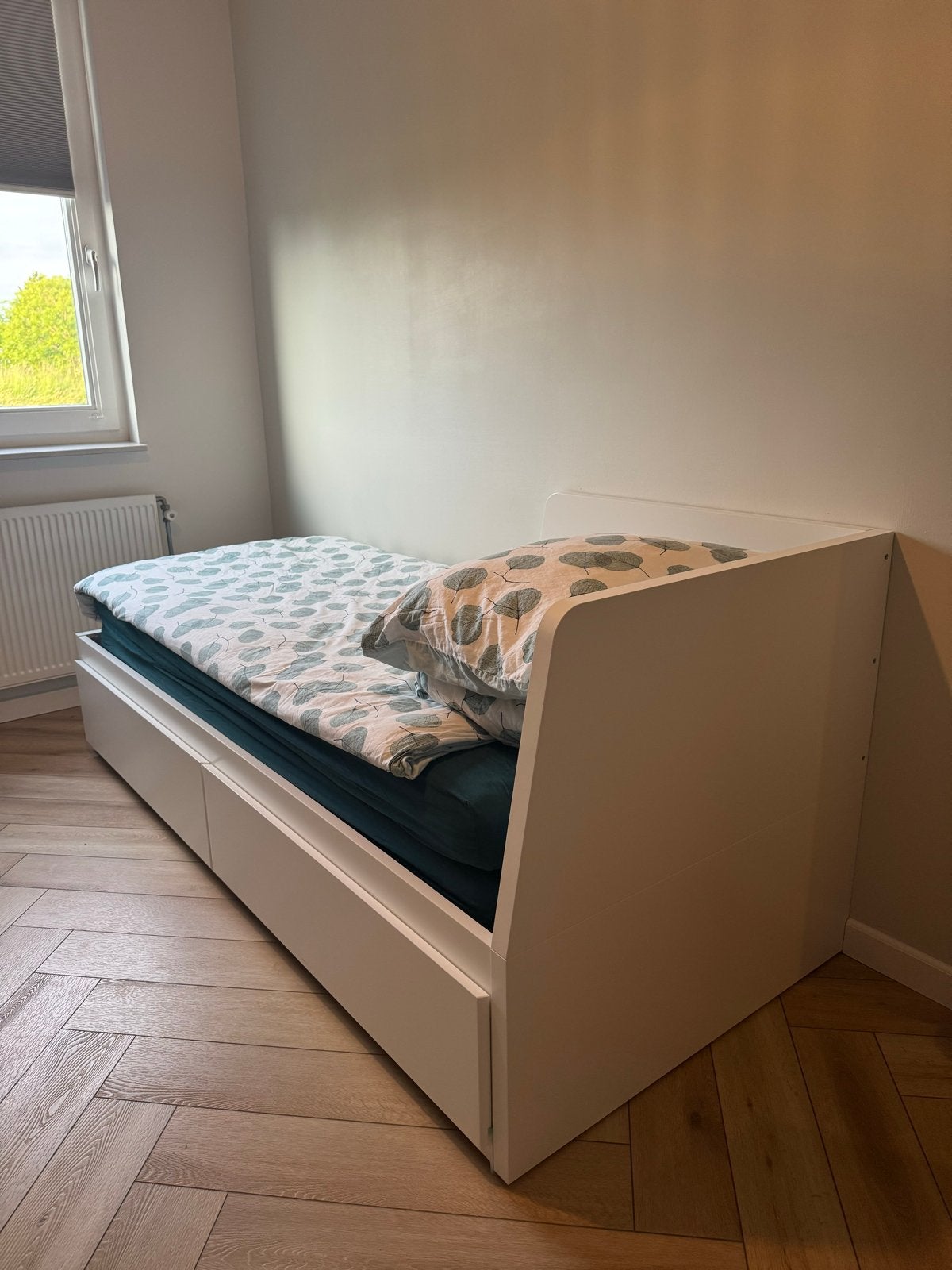 IKEA Flekke uitschuifbed (incl. 2 matrassen), Ophalen, Eenpersoons, Wit, 80 cm