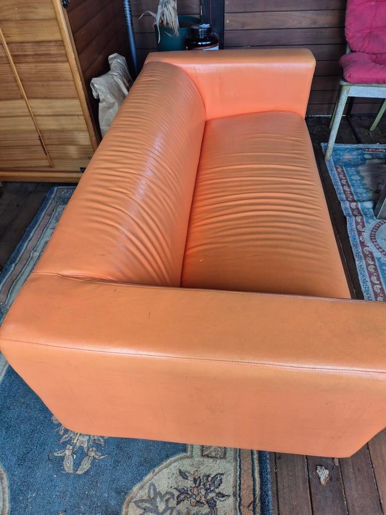 Oranje bank, Ophalen, Gebruikt, Driepersoons, 75 tot 100 cm