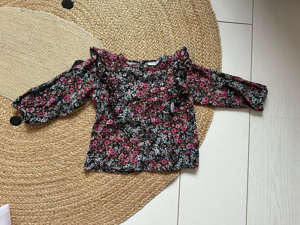 Daily Brat blouse met bloemenprint, maat 92-98, Verzenden, Zo goed als nieuw, Meisje, Overhemd of Blouse