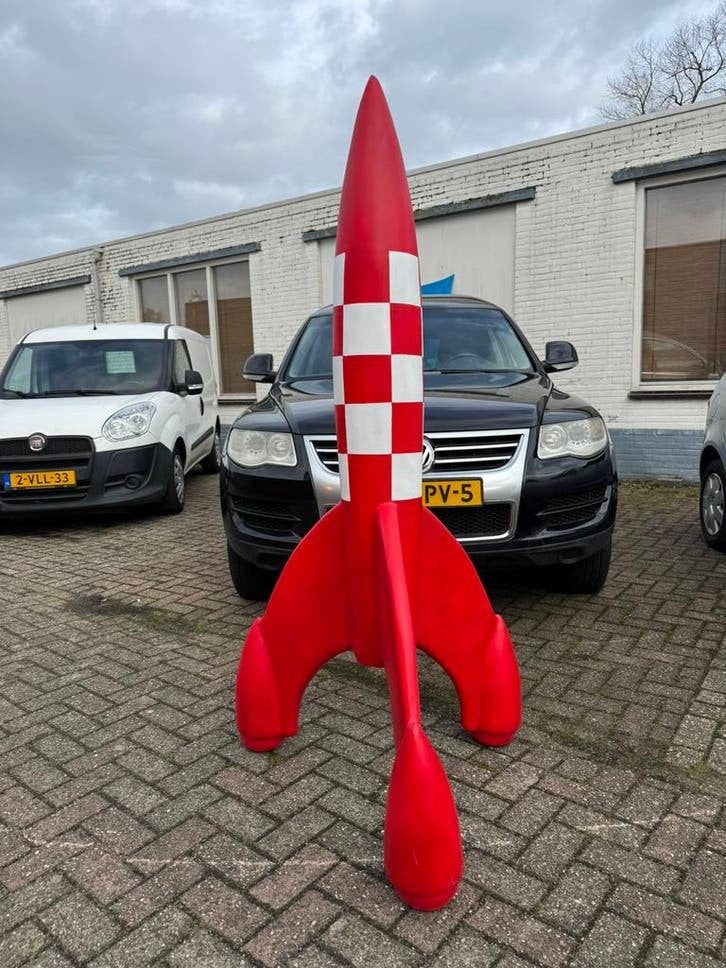 Vintage Kuifje Raketbeeld Decoratie XXL, Ophalen, Gebruikt, Beeldje of Figuurtje, .