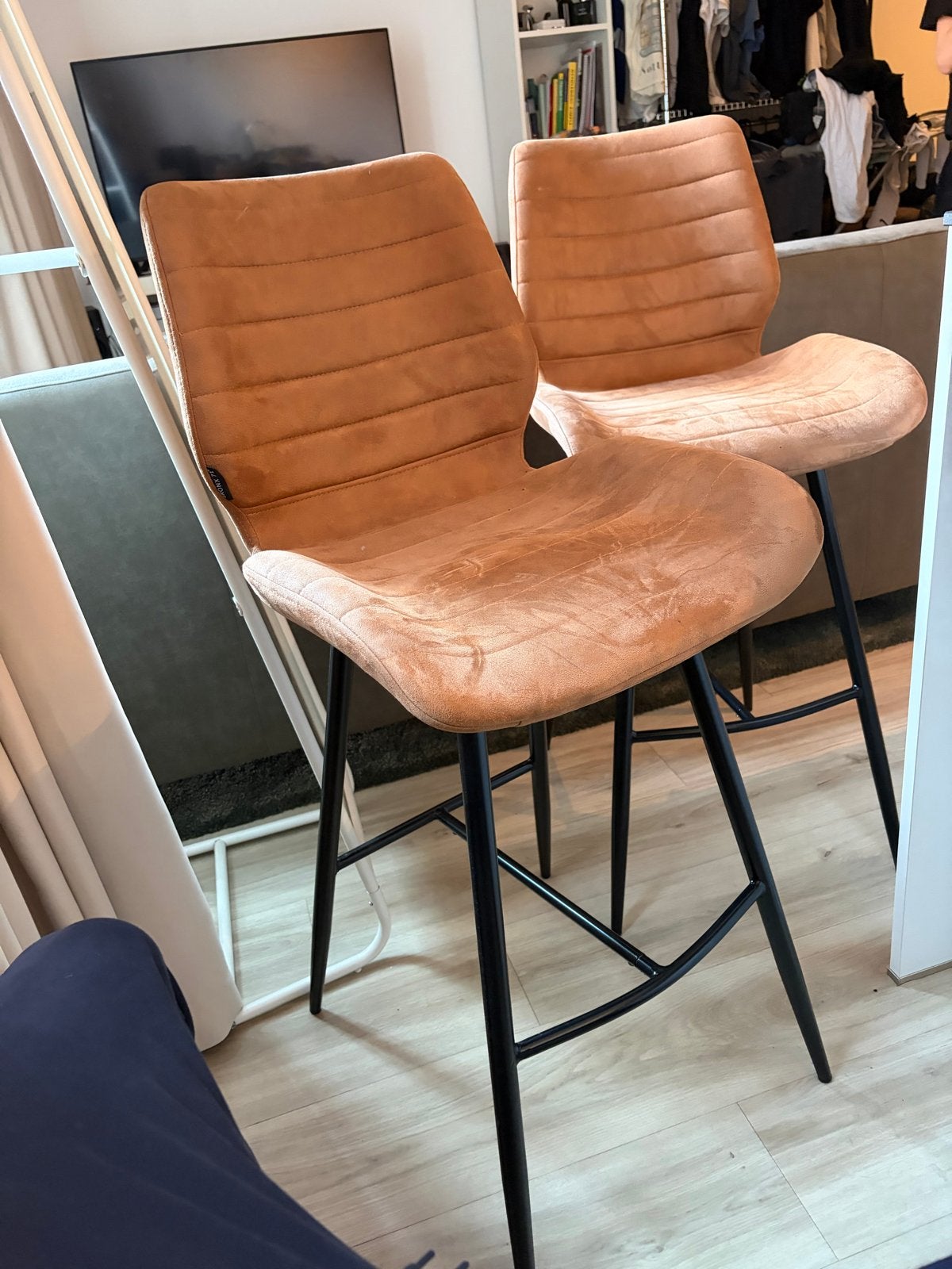 Bronx71 Industriële barkruk Morris cognac 71cm, Huis en Inrichting, Ophalen, Gebruikt, Met voetsteun, 60 tot 90 cm