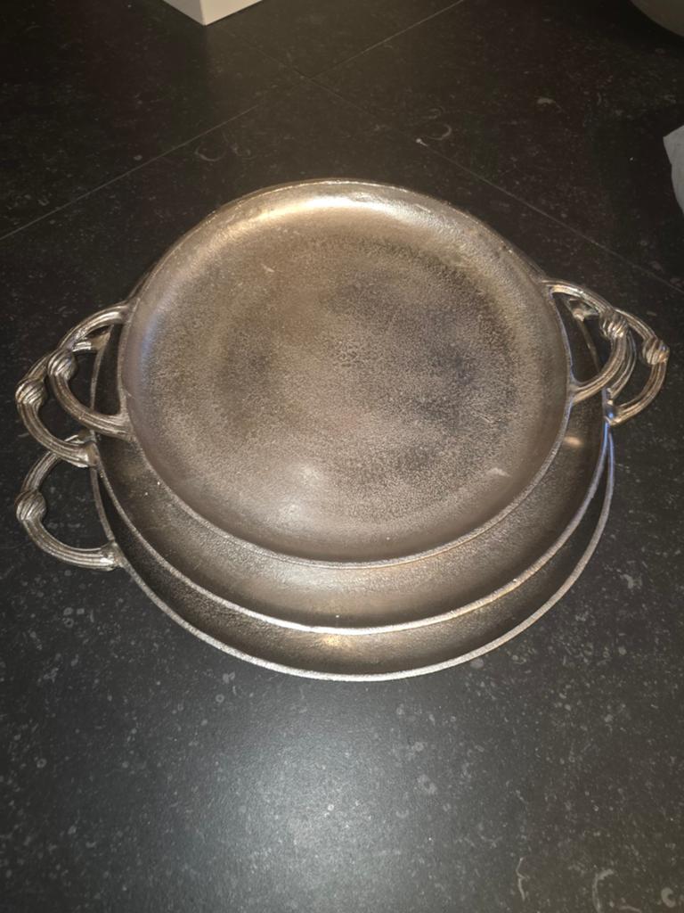 Set van drie zware dienbladen Rofra  Home, Ophalen, Metaal