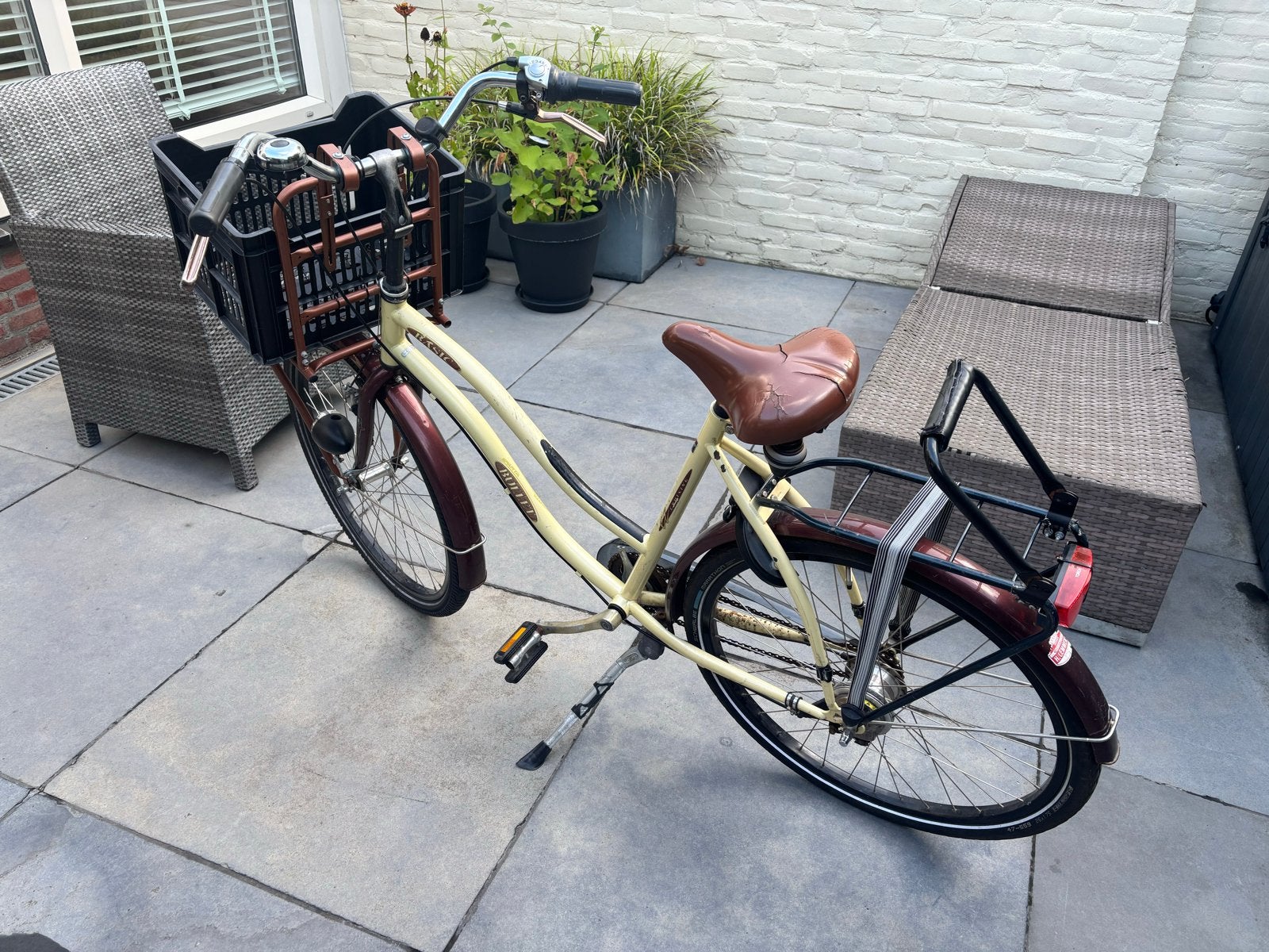 Damesfiets met mandje en versnellingen, Overige merken, Gebruikt, Velgrem, Versnellingen