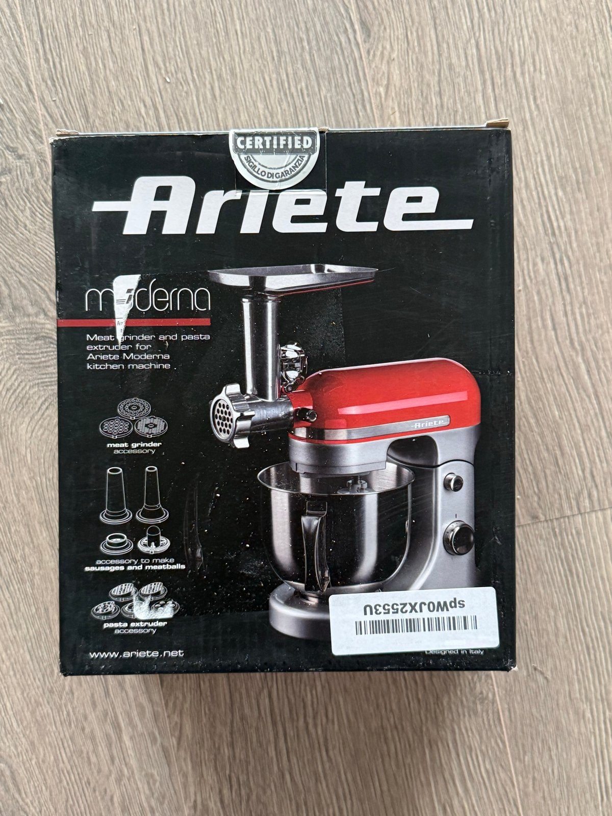 Ariete Moderna Vleesmolen en Pastamachine Opzetstuk, Huis en Inrichting, Overige typen, Ophalen of Verzenden, Metaal, Overige merken