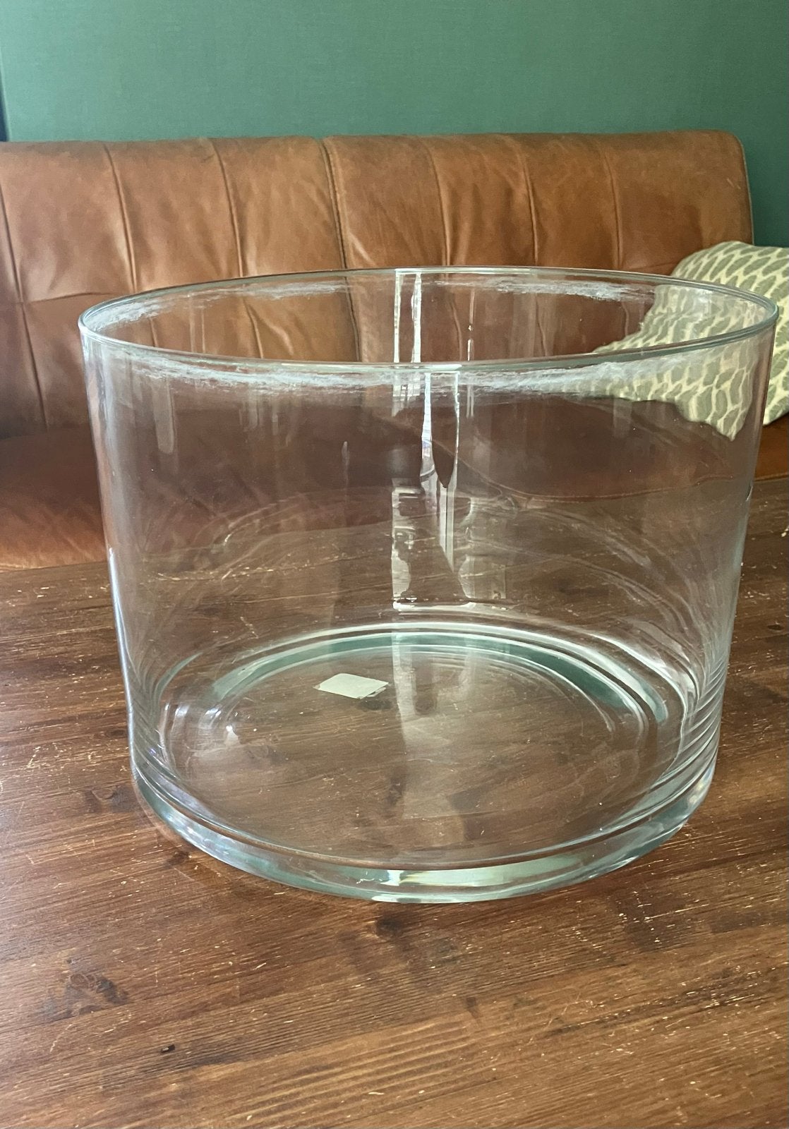 Grote glazen schaal/vaas, Ophalen, Schaal, Rond, Glas