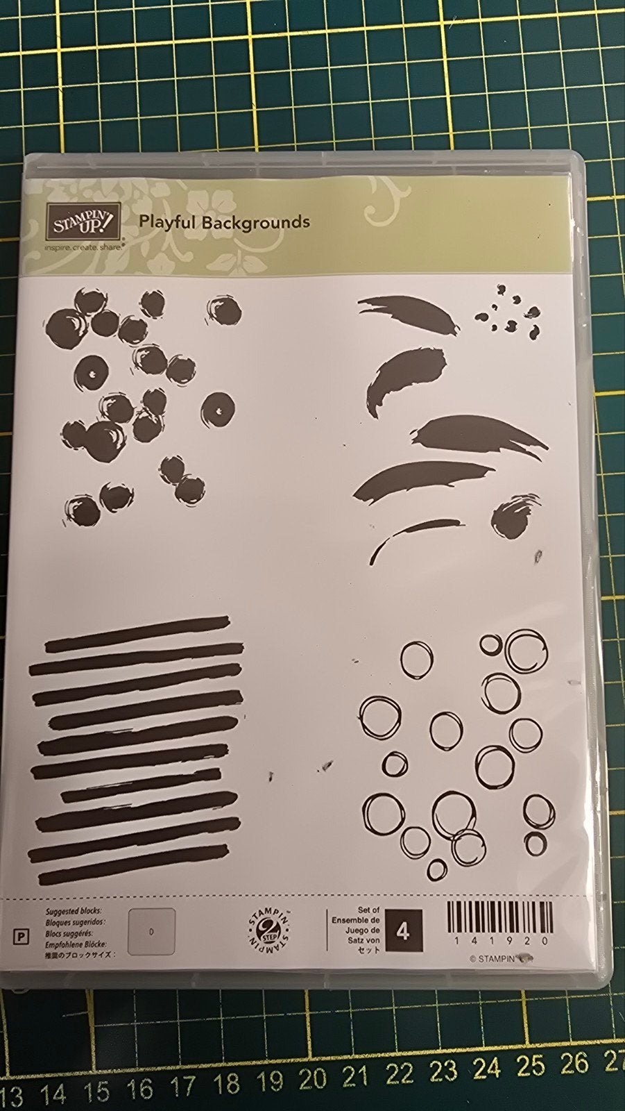 stampin up stempelset playful backgrounds, Ophalen of Verzenden, Zo goed als nieuw, Clearstamp