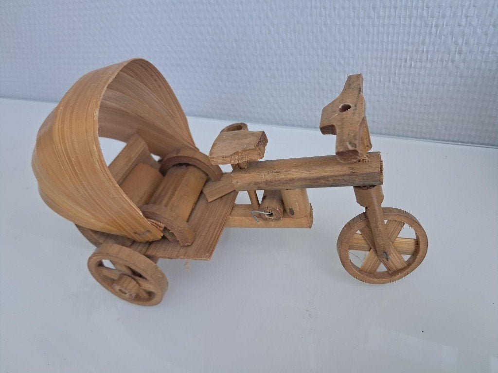 miniatuur Riksja Bamboe decoratief verzamelen, Ophalen of Verzenden, Zo goed als nieuw