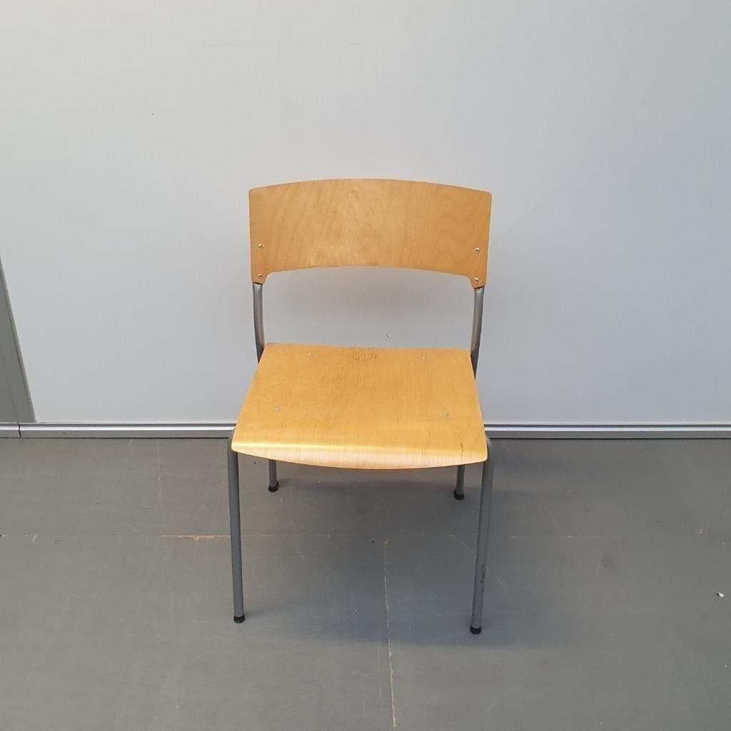 Set 2x Ahrend houten stoel - beuken kleur stoelen, Ophalen, Gebruikt, Hout, Drie