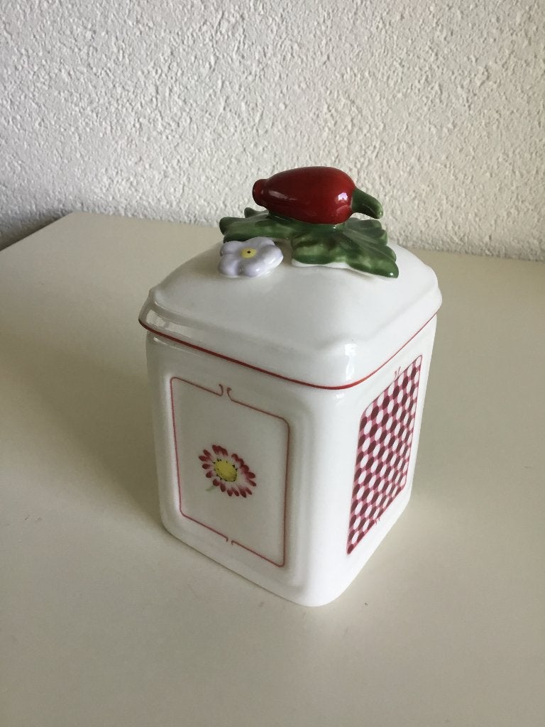 Villeroy en Boch jampotje, voorraadpotje Petite Fleur, Ophalen of Verzenden, Zo goed als nieuw, Overige stijlen, Porselein