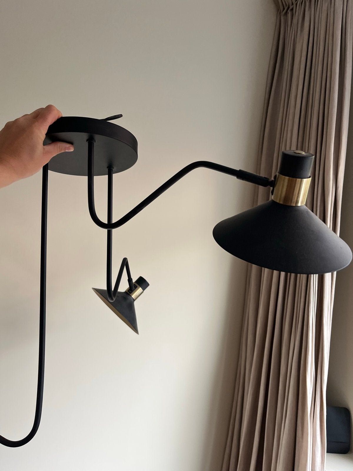 Lucide plafondlamp Pepijn - Zwart/Goud - Modern Design, Ophalen, Modern, Zwart, E14 (klein)