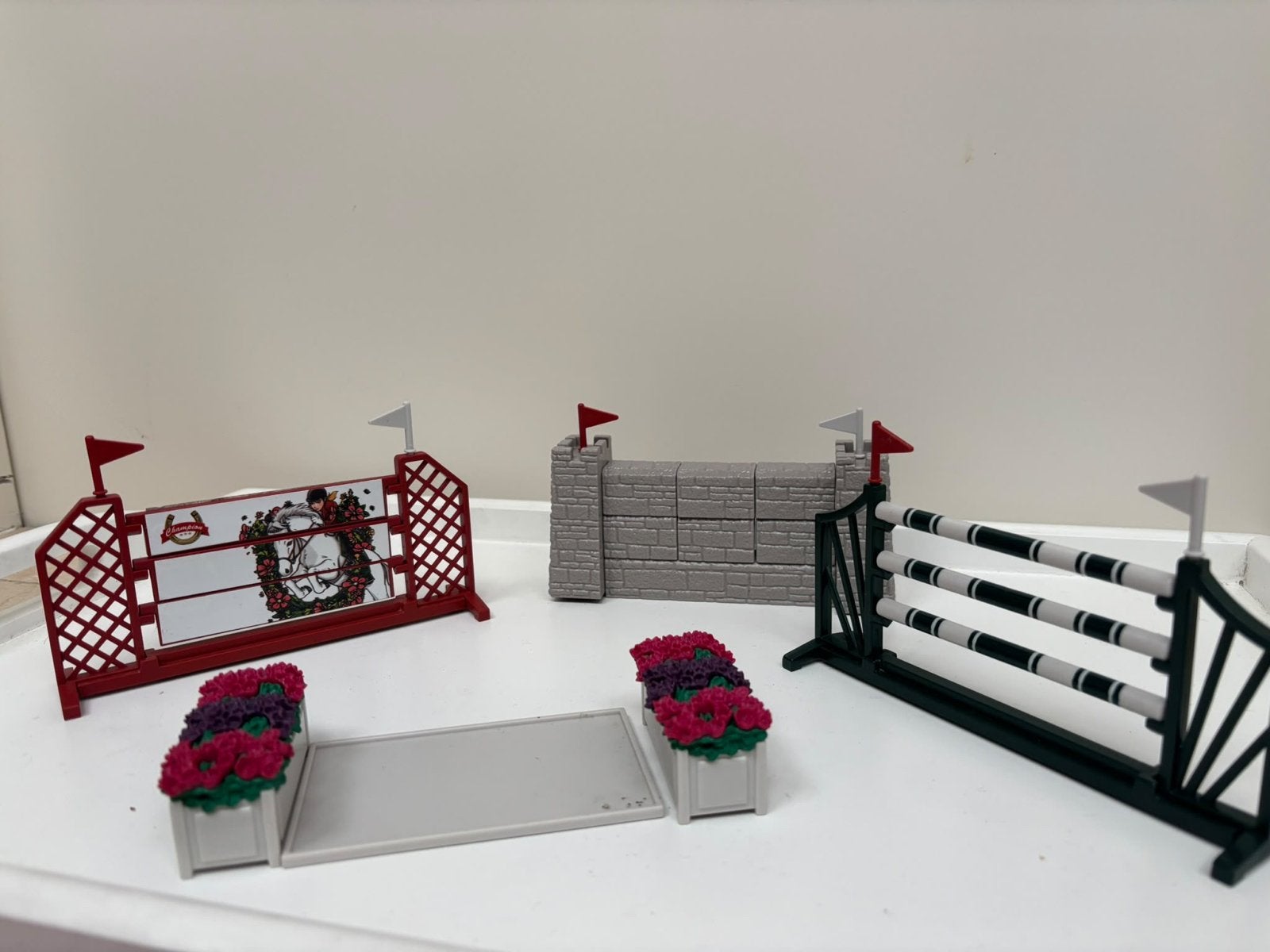 Schleich paardenspringset - hindernissen, Ophalen of Verzenden, Zo goed als nieuw, Jongen of Meisje