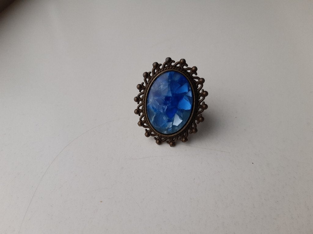 Nieuwe Verstelbare Ring met Blauwe Steen, Blauw, Nieuw, Ophalen of Verzenden, Met edelsteen