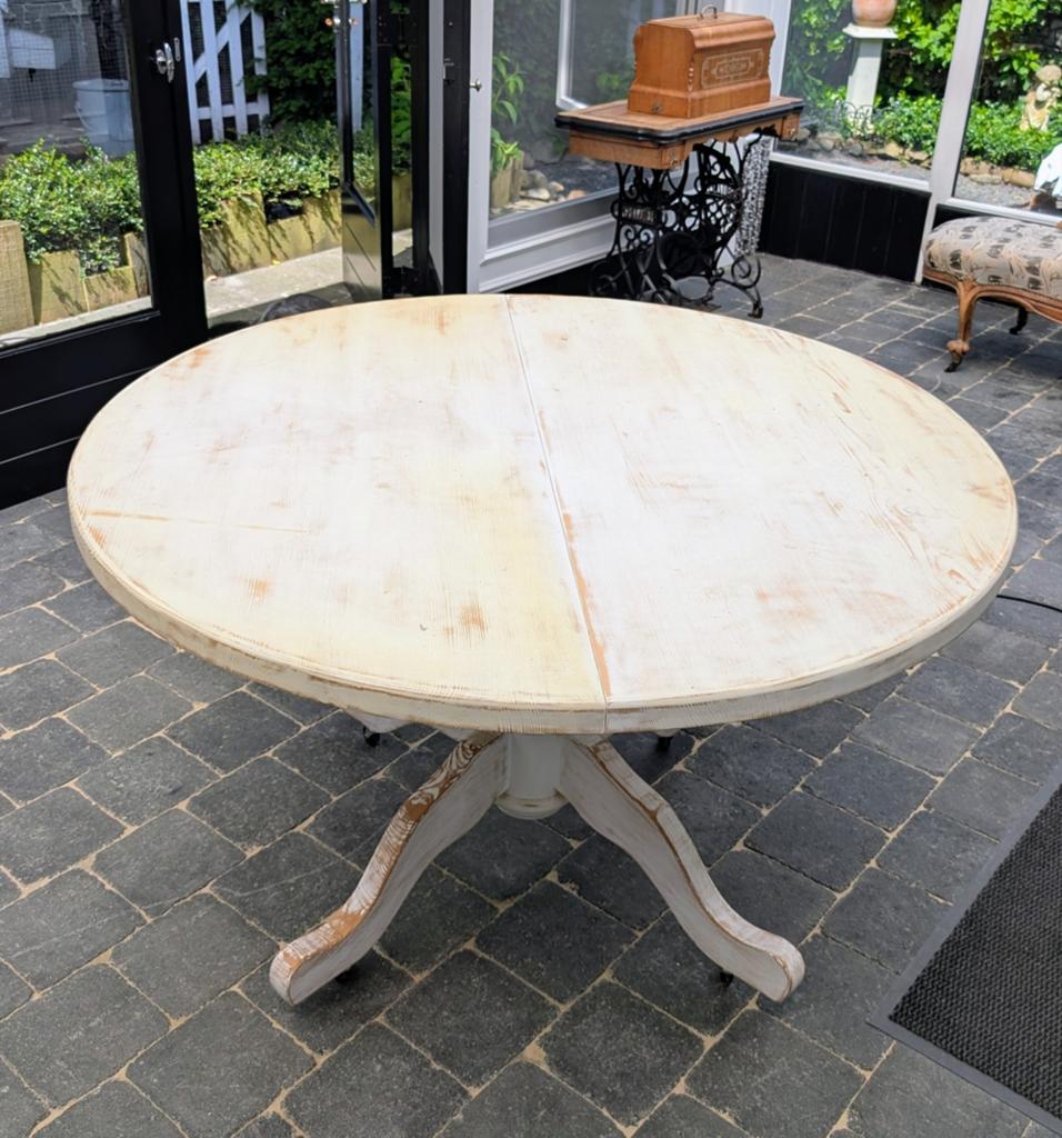 Uitschuifbare ronde tafel 1.30m tot 1.70m, Huis en Inrichting, Tafels | Eettafels, Gebruikt, 100 tot 150 cm, 150 tot 200 cm, Vijf personen of meer