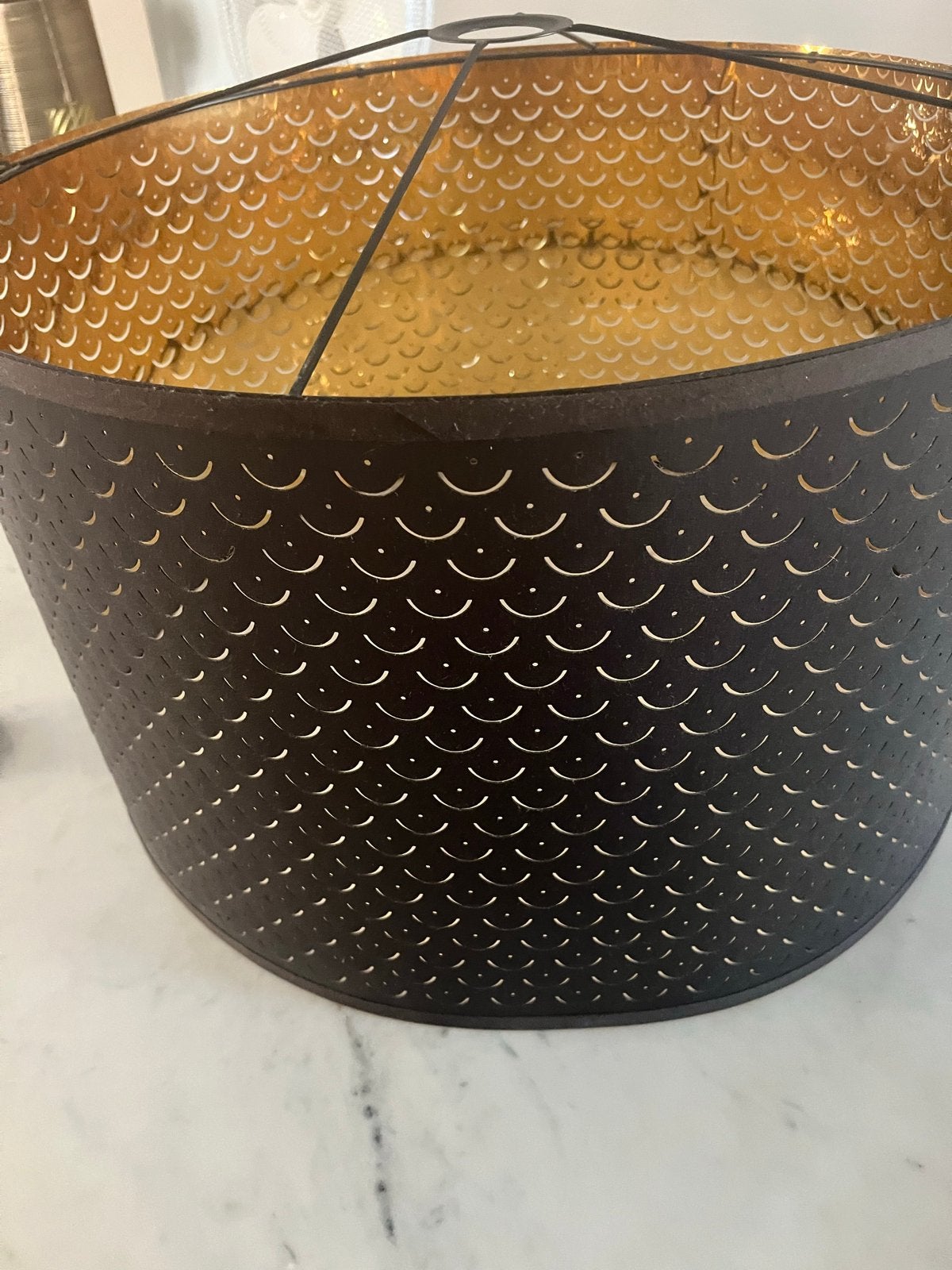 Ikea lampenkap, zwart met goud, grootste versie, Overige typen, Zwart, Rond, Zo goed als nieuw