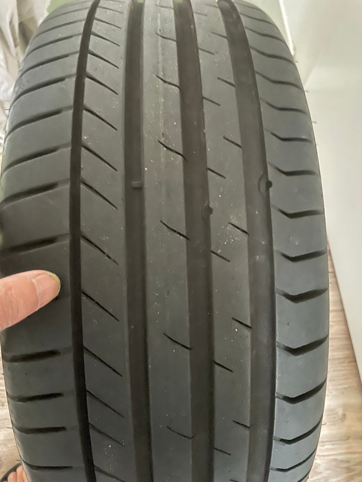 Zwarte 19 inch velgen met zomerbanden, Gebruikt, Banden en Velgen, Zomerbanden, Ophalen