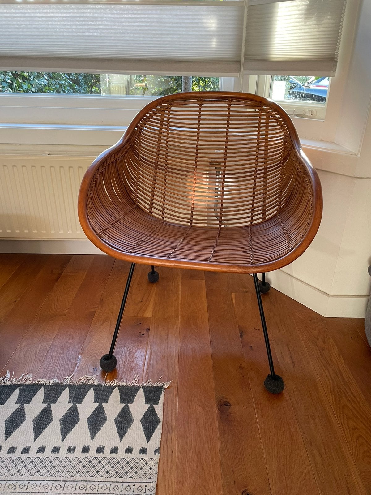 Vintage rotan stoel HK Living, Huis en Inrichting, Ophalen, Zo goed als nieuw, Bruin, Eén