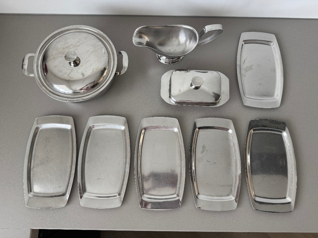 Serveerschalen van RVS, sola, Overige materialen, Gebruikt, Overige merken, Overige typen