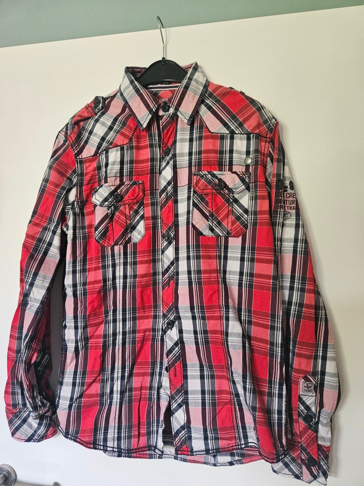 nieuw heren rood geruit blouse overhemd maat l silver creek, Ophalen of Verzenden, Nieuw, Rood, Halswijdte 39/40 (M)