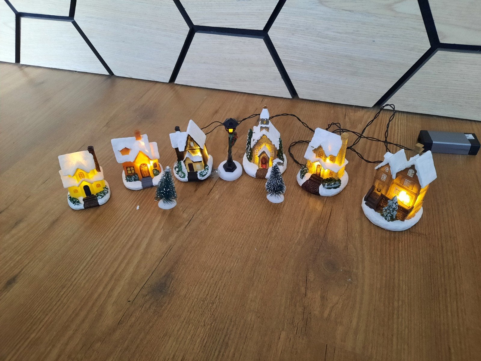mini kerstdorpje met verlichting, Diversen, Ophalen of Verzenden, Gebruikt