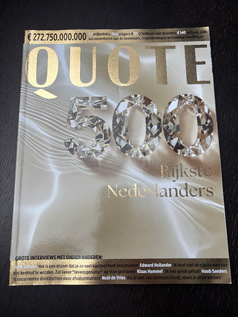 Quote 500 editie 2025 - 500 rijkste Nederlands & 50 families, Ophalen of Verzenden, Zo goed als nieuw, Overige typen