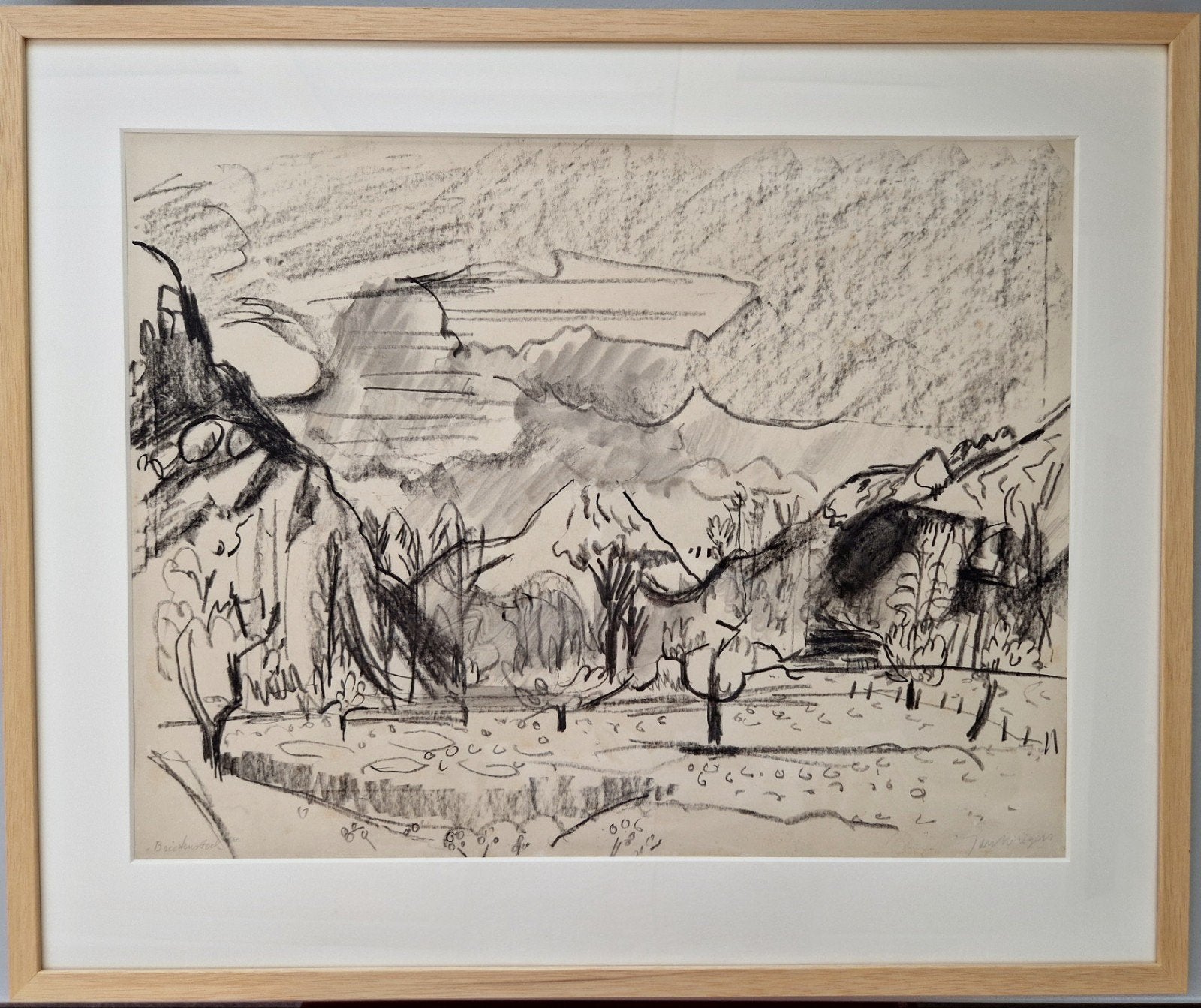 Jan Wiegers - Groninger Ploeg, tekening "Bristenstock ", Ophalen of Verzenden