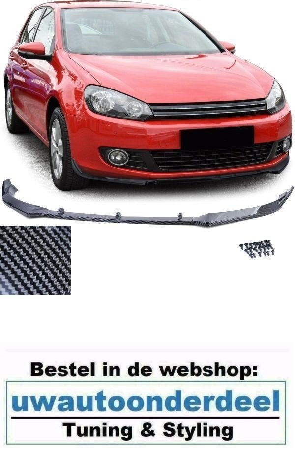 Spoiler Splitter Geschikt Voor Vw Golf 6 Carbon Look, Verzenden, Automotive Parts, A.parts@hotmail.nl, Trasmolenlaan 12 3447 GZ Woerden