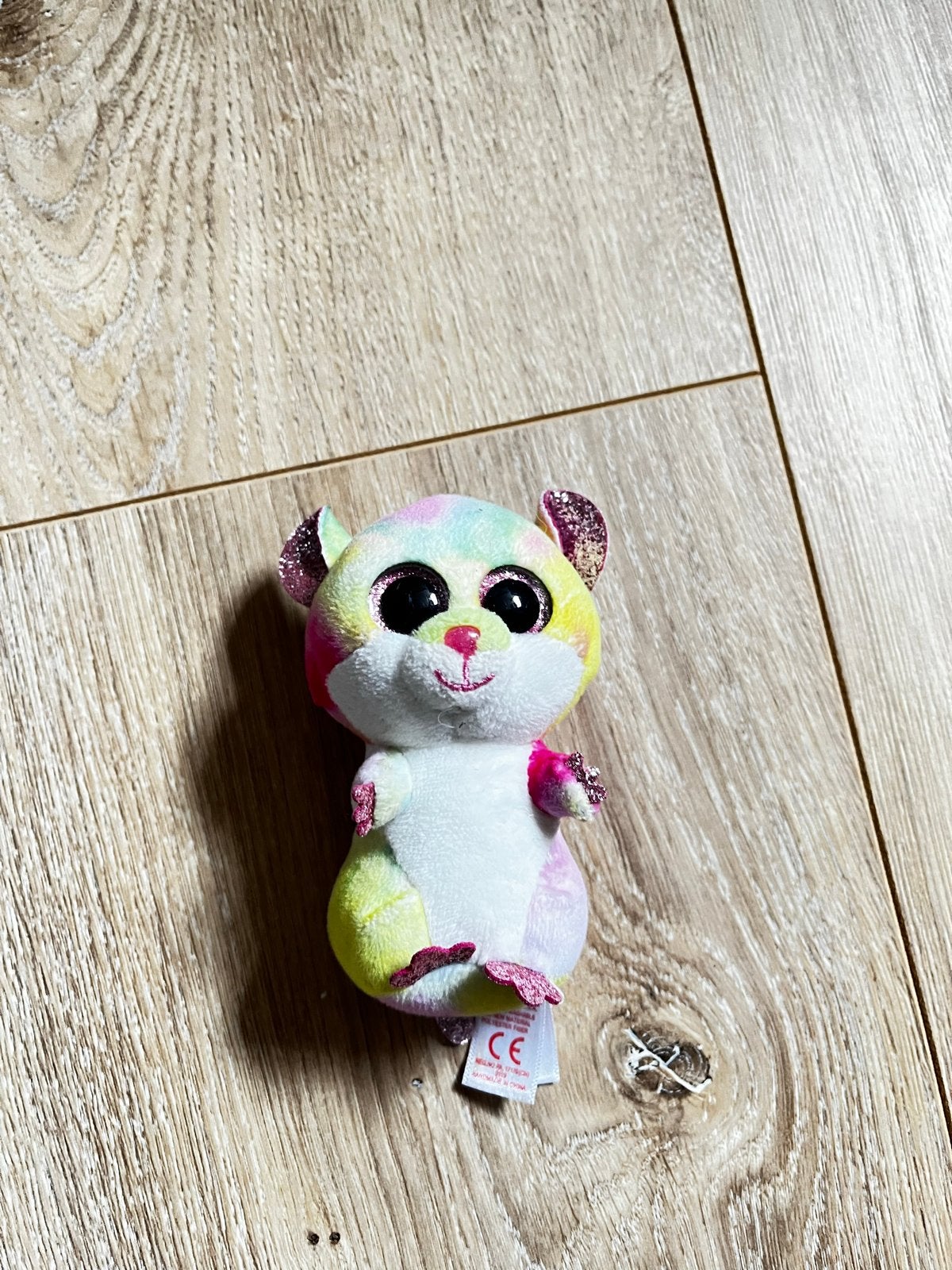 Ty Beanie Boo Hamster Kiki Regenboog Pluche Knuffel, Hamster, Ophalen of Verzenden, Meerkleurig, Klein (minder dan 20 cm)