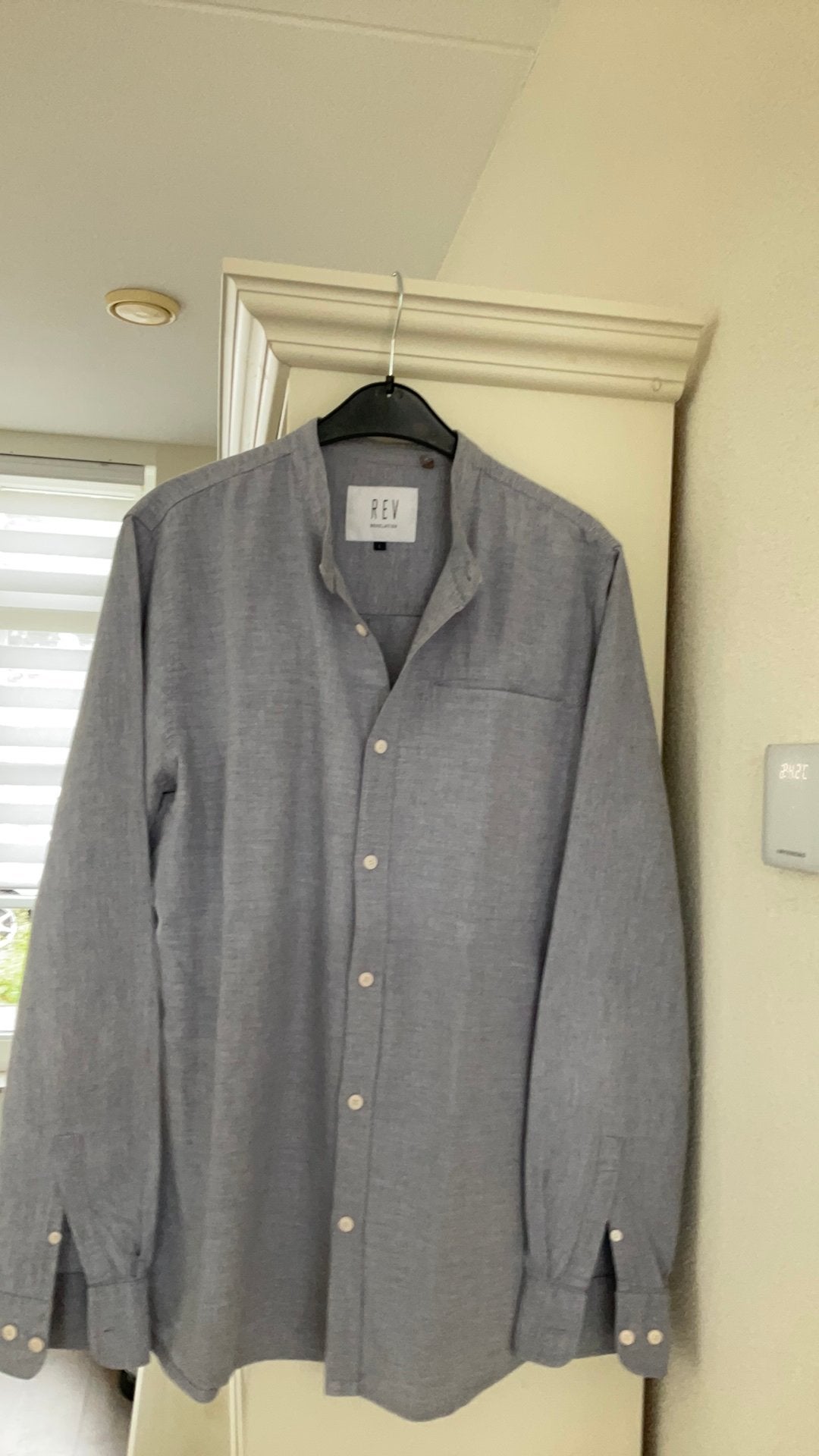REV Revelation overhemd! Maat L, Ophalen of Verzenden, Zo goed als nieuw, Grijs, Halswijdte 41/42 (L)