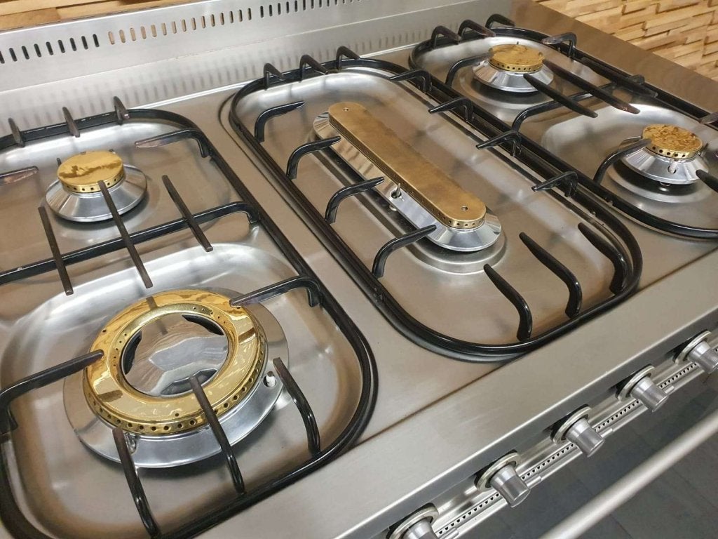 Boretti Gasfornuis 90cm rvs 1 elektrische oven 5 pits, Niet ingevuld, 60 cm of meer, Niet ingevuld, Ophalen of Verzenden