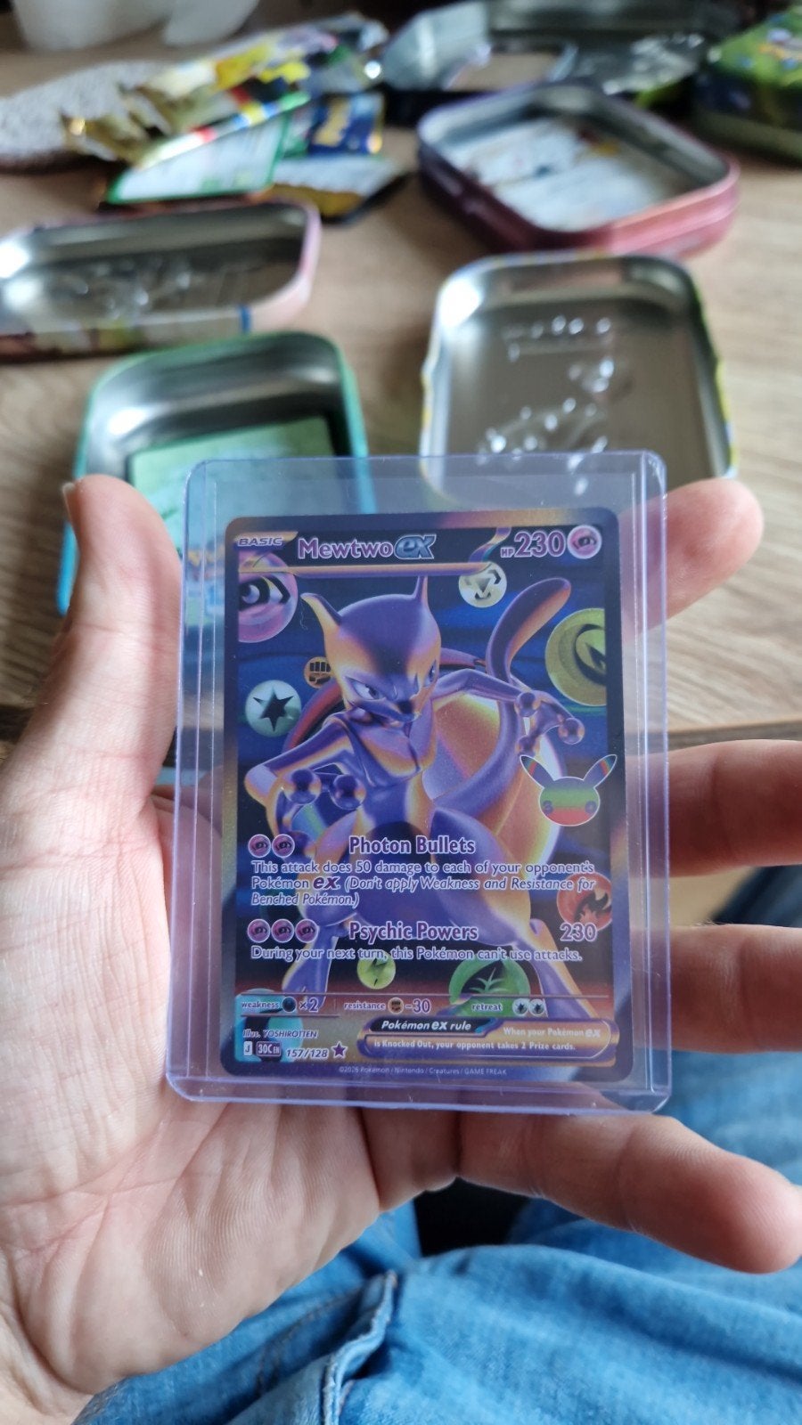 mewtwo ex 157/128 30th anniversary celebration charizard psa, Ophalen of Verzenden, Nieuw, Losse kaart, Foil