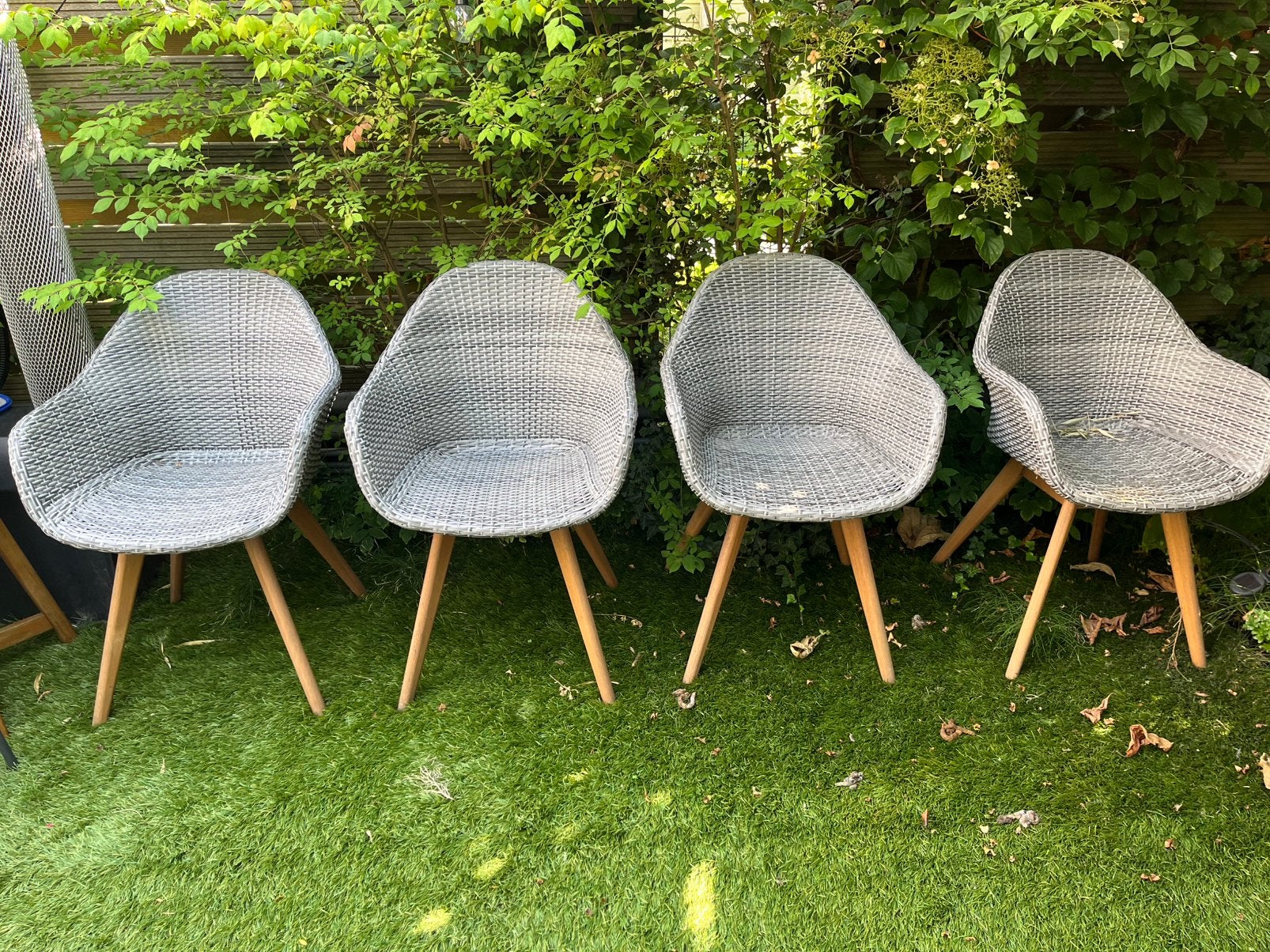 4 tuinstoelen, Tuin en Terras, Ophalen, Zo goed als nieuw, Wicker