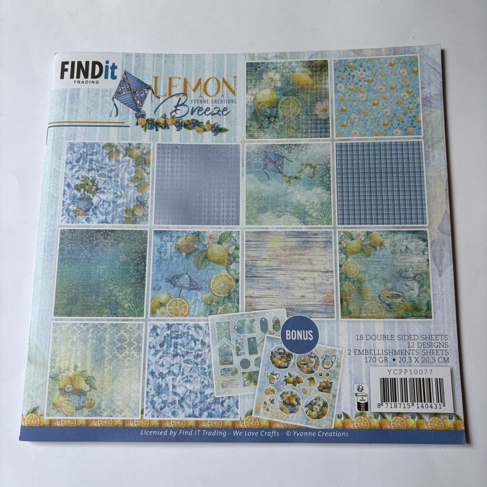 Paperpad lemon breeze, Hobby en Vrije tijd, Scrapbooking, Ophalen of Verzenden, Zo goed als nieuw, Frame of Mal
