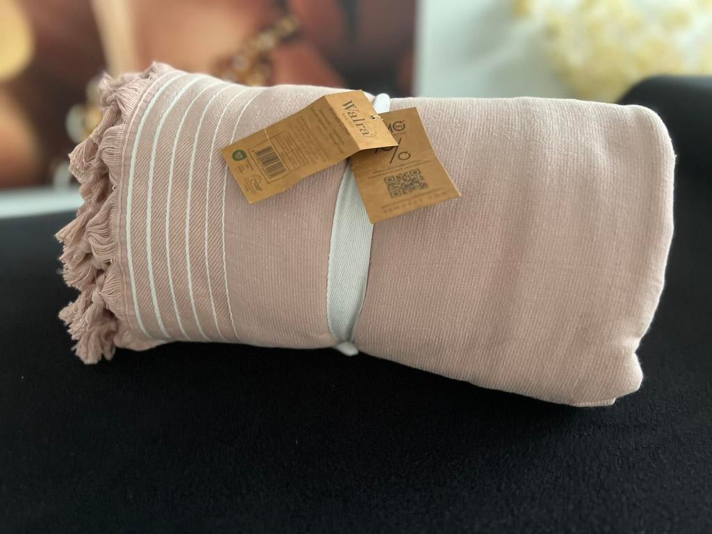 Walra hamam doek 200x200 poeder roze, Ophalen of Verzenden, Nieuw, Roze, Handdoek