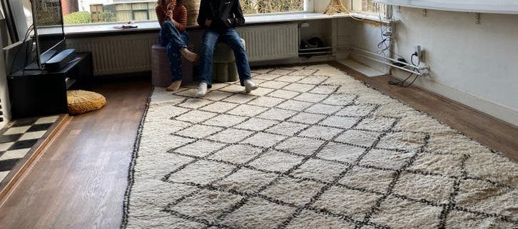 Luxe wollen vloerkleed - Berberkleed - Gebruikt, Ophalen, Gebruikt, Wollen berberkleed, 150 tot 200 cm