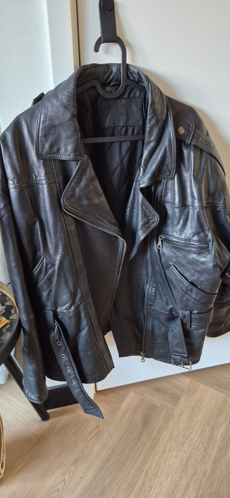 Vintage Leren jack Jaren '80/'90, Ophalen of Verzenden, Zo goed als nieuw, Zwart