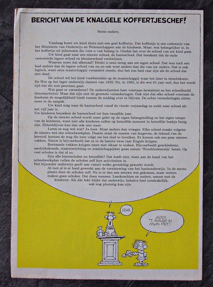 Poster knalgele koffertjeschef! - Peter de Smet - 1985, Verzenden, Overige figuren, Zo goed als nieuw, Plaatje, Poster of Sticker