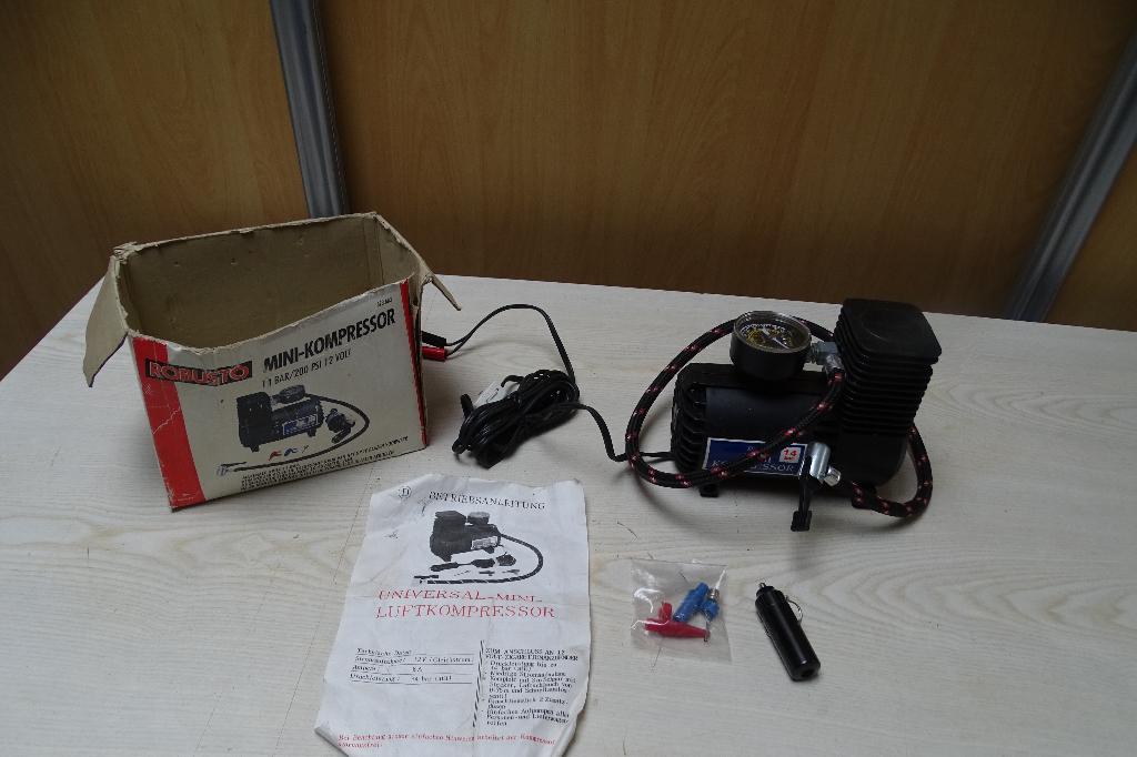 mini compressor, Doe-het-zelf en Verbouw, Compressors, 10 bar of meer, Ophalen of Verzenden, Zo goed als nieuw, Minder dan 200 liter/min
