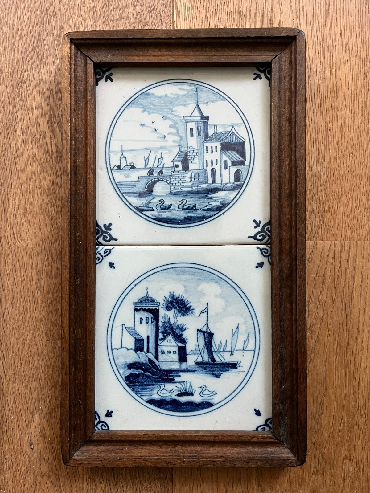 Tegeltableau stadsgezicht Makkums aardewerk, Antiek en Kunst, Ophalen of Verzenden