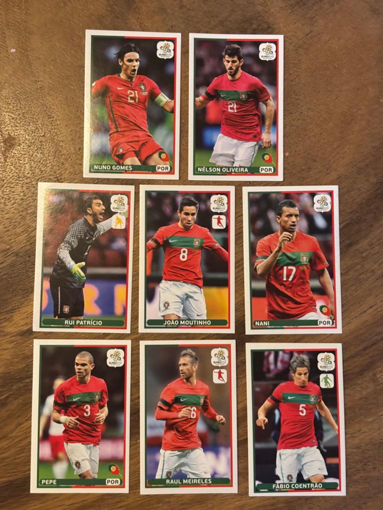 Panini EK 2012 Portugal Voetbalplaatjes - Set van 8, Ophalen of Verzenden, Zo goed als nieuw, Buitenlandse clubs, Poster, Plaatje of Sticker